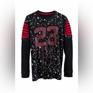 Black and Red Graphic Men's Jersey C144
